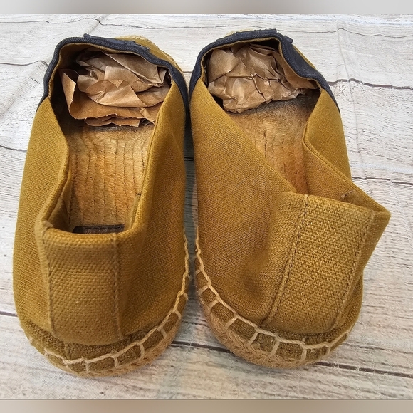 Tory Burch Size 8.5 Weston Espadrille Slip On Olive Green & Navy Blue Canvas Sho - Picture 4 of 11